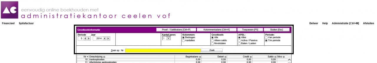 iMuis selecties rapportinformatie